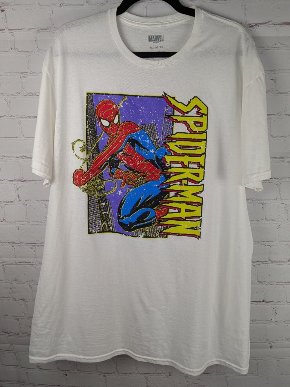 Marvel Spiderman Distressed Comic Tee XL